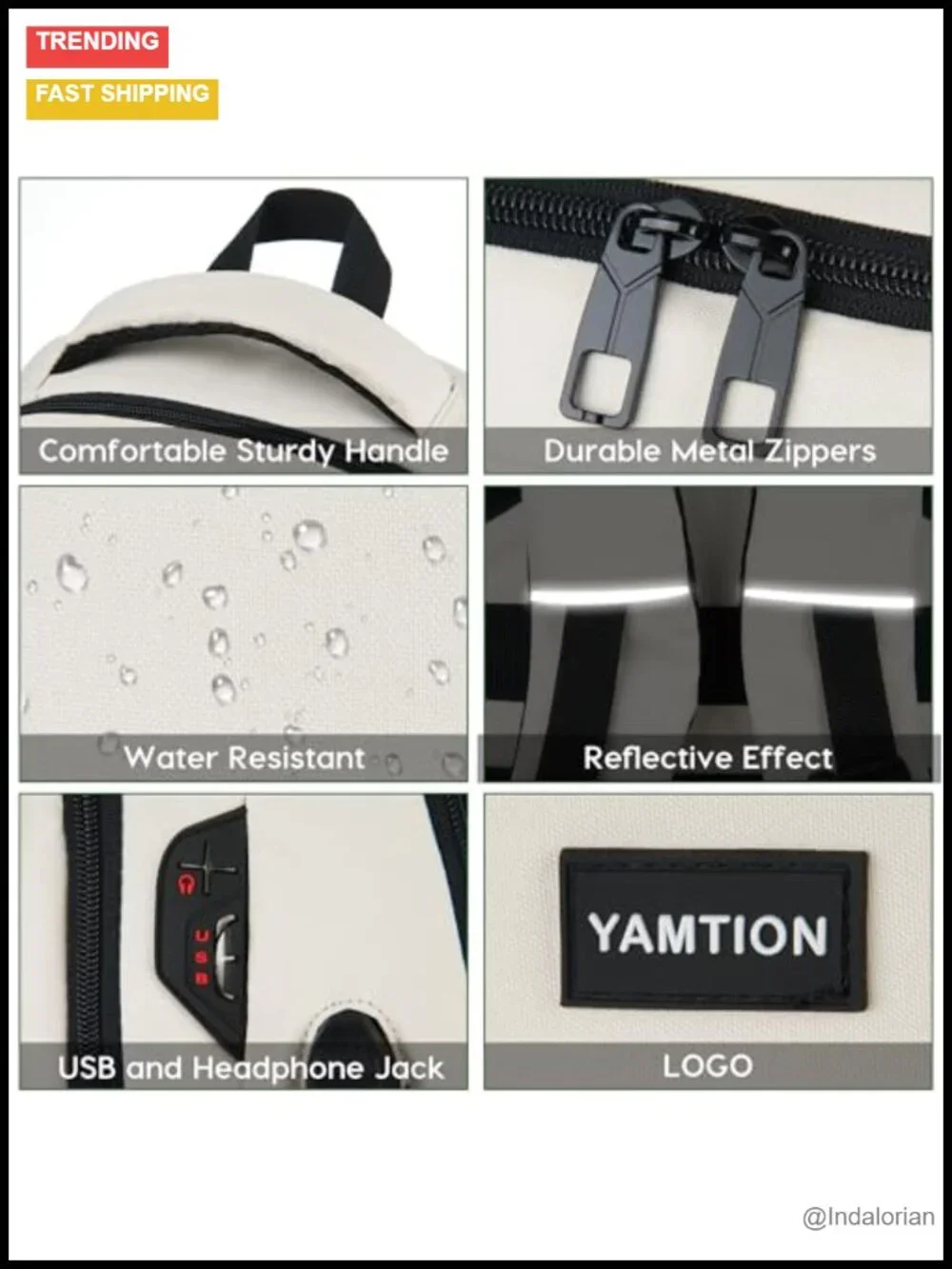 Large Capacity Waterproof Laptop Backpack with USB Port for School